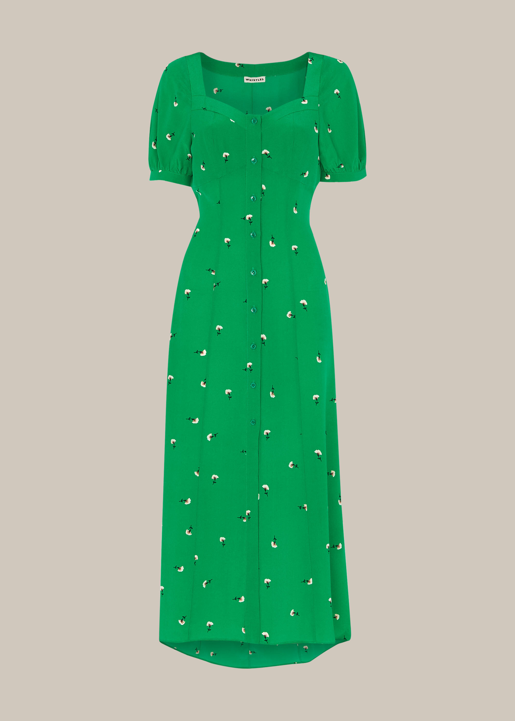 Green/Multi Romantic Floral Print Dress ...